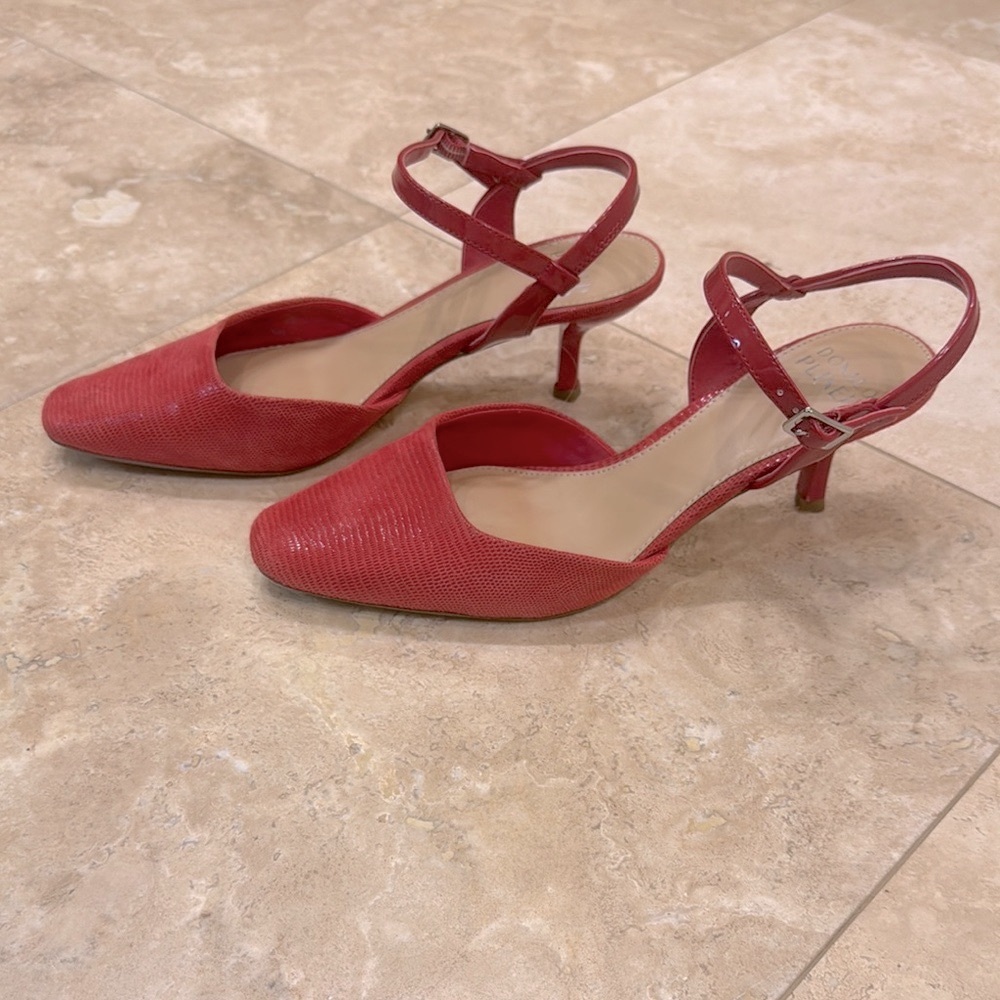Donald J. Pliner tomato red slingback heels